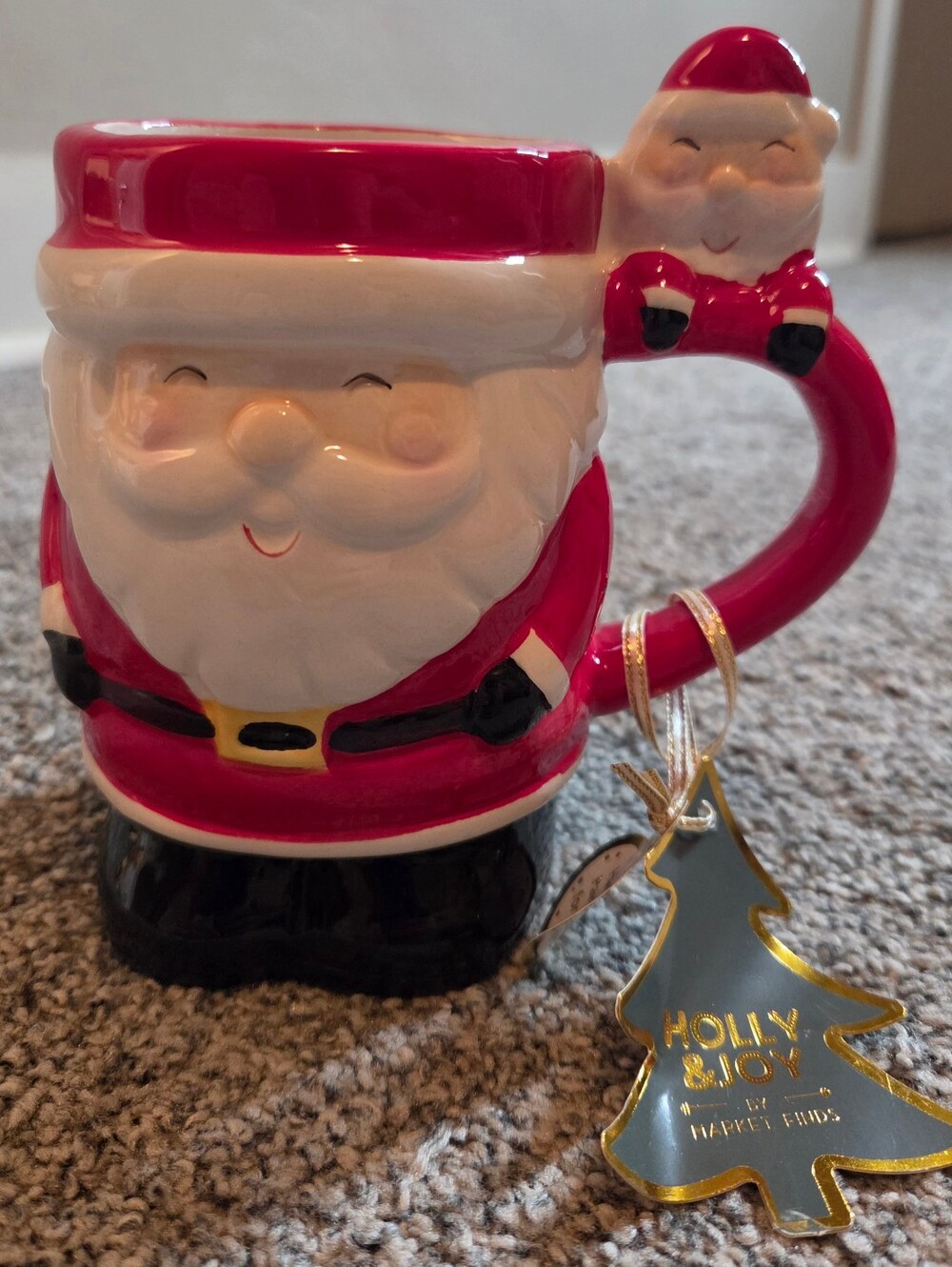 Jolly Red Santa Ceramic Mug Christmas Festive Holiday
